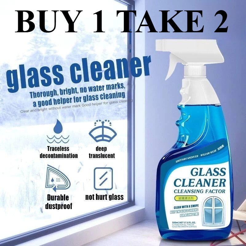 【BUY 1 TAKE 2】500ML Glass Cleaner For Windows Bathroom Mirrors Glass Cleaner