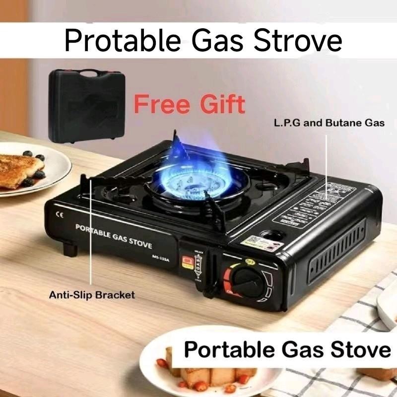 2 IN 1 Portable Gas Stove with Case Dual/Single Use for Outdoor Camping Villa Butane Gas Stove