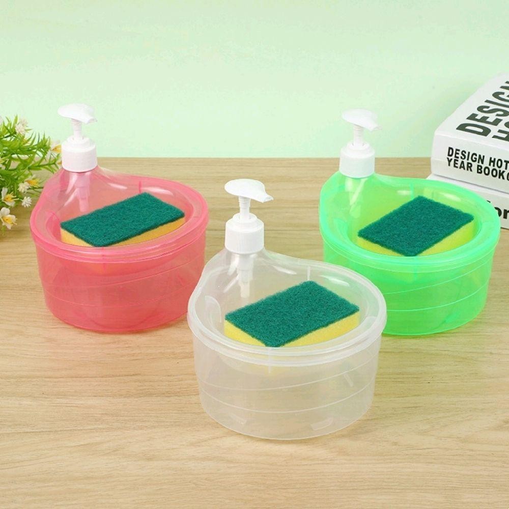 【COD】Round Shape Dishwashing Soap Liquid Pump Soap Dispenser (Free Sponge)