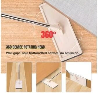 2in1 Smart Set Mop Cleaning Free HandSpin Cleaning with Bucket and Flat Squeeze for Home Kitchen