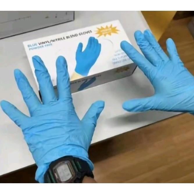 【COD】SURGICAL GLOVES VINYL NITRILE DISPOSABLE GLOVES 100PCS PER BOX AVAILABLE SIZE MEDIUM , LARGE