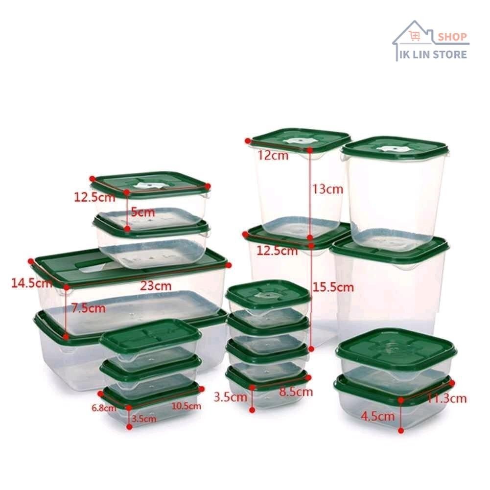 【COD】17pcs set refrigerator kitchen plastic container food storage box