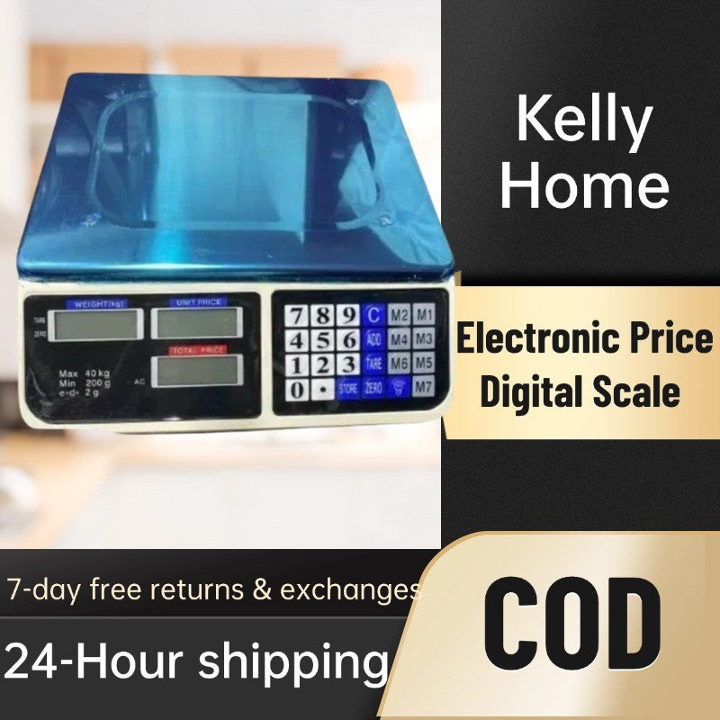 (40kg) Commercial Electronic LCD Digital Price Computing Weighing Scale for Food Fruits and Meats