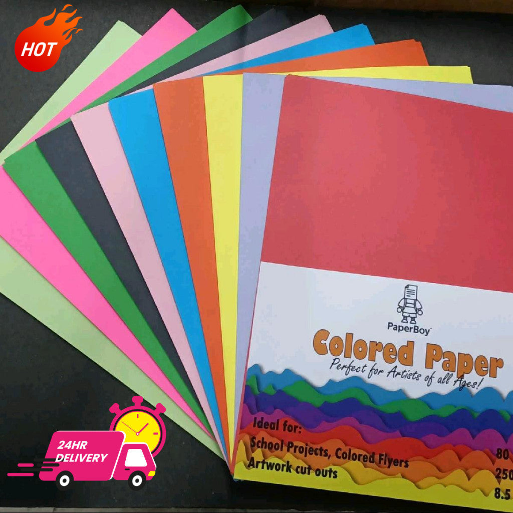 【COD】PAPERBOY COLORED PAPER 80GSM 250SHEETS PER REAM 8.5 X 11 SIZE SPLASH Colored Bond Paper