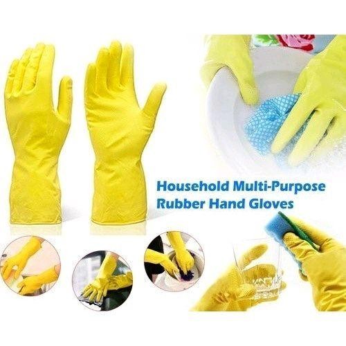【COD】Yellow Rubber Gloves Latex Reusable Dishwashing Laundry Gloves Cleaning Gloves