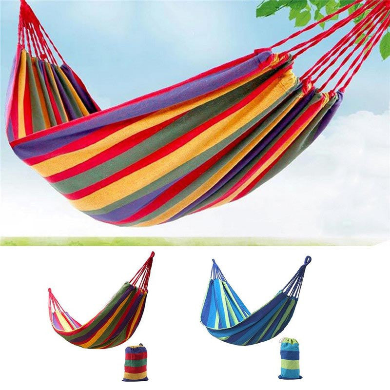 【COD】Portable hammock duyan Outdoor camping Hammock with Cotton Rope Canvas Storage Bag