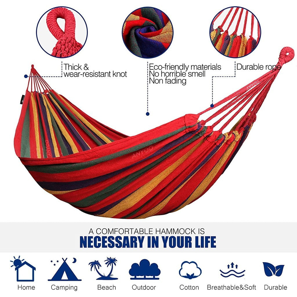 【COD】Portable hammock duyan Outdoor camping Hammock with Cotton Rope Canvas Storage Bag