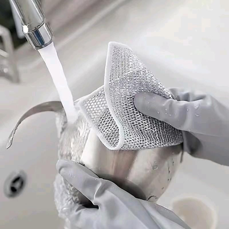 【COD】20/6Pcs Thickened Steel Wire Cleaning Cloth, Anti-oil Non-Scratch Dishcloth, Double-laye