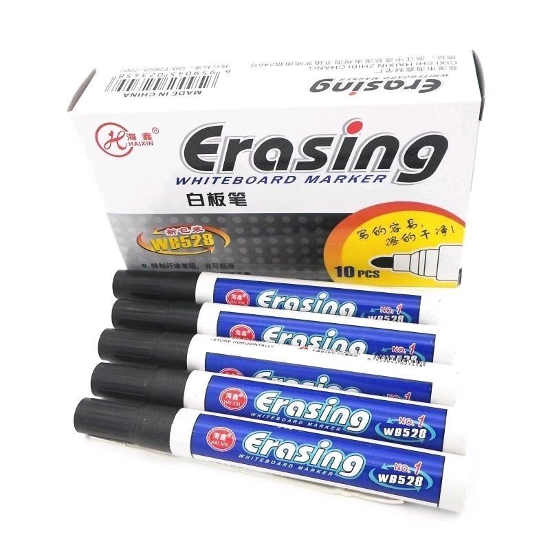 10pcs/1-box Whiteboard Marker Erasing Whiteboard Markers Black Ink Writing