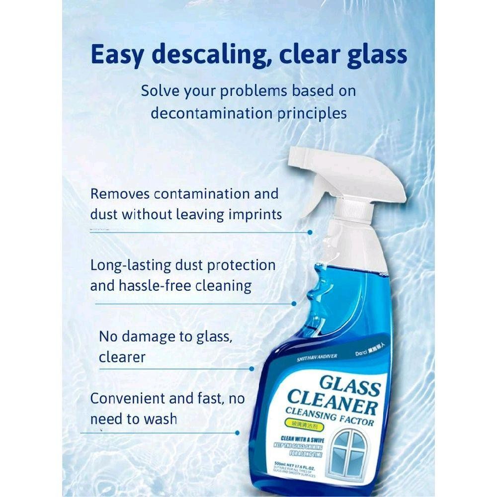 【BUY 1 TAKE 2】500ML Glass Cleaner For Windows Bathroom Mirrors Glass Cleaner