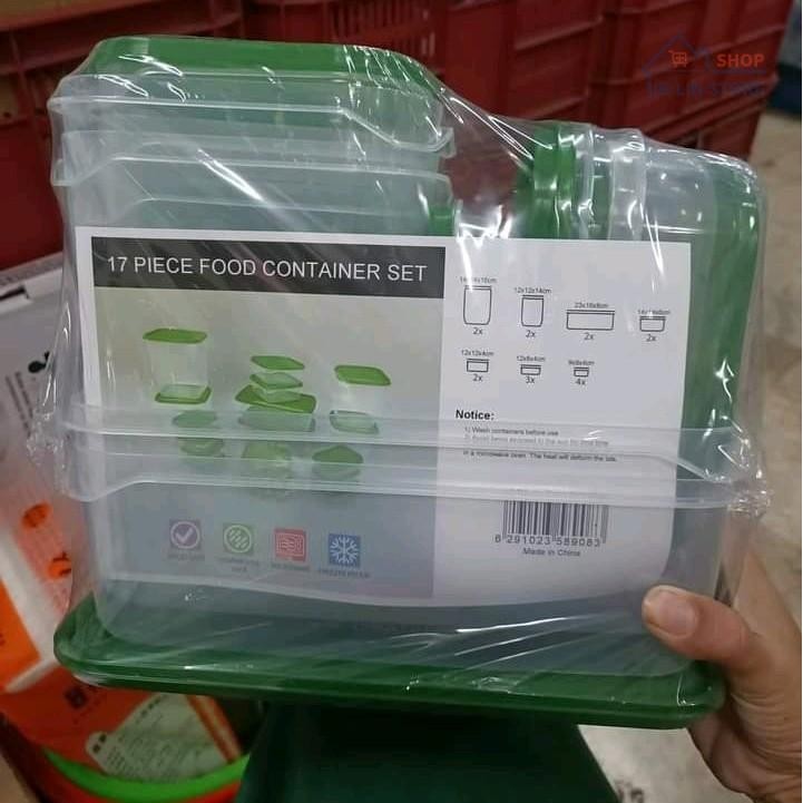 【COD】17pcs set refrigerator kitchen plastic container food storage box