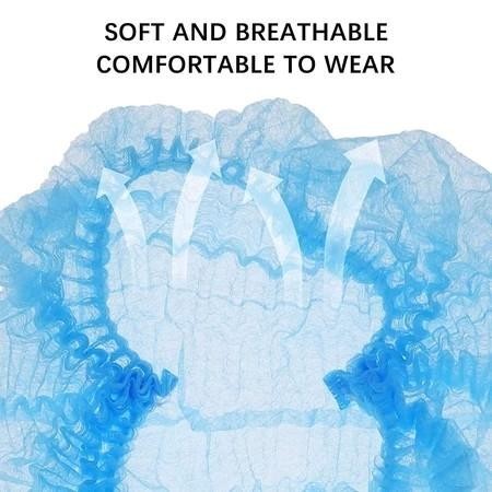 100Pcs Disposable Shower Cap Head Cover Non Woven Cap Surgical Cap Bouffant Cap Hairnet For Cooking