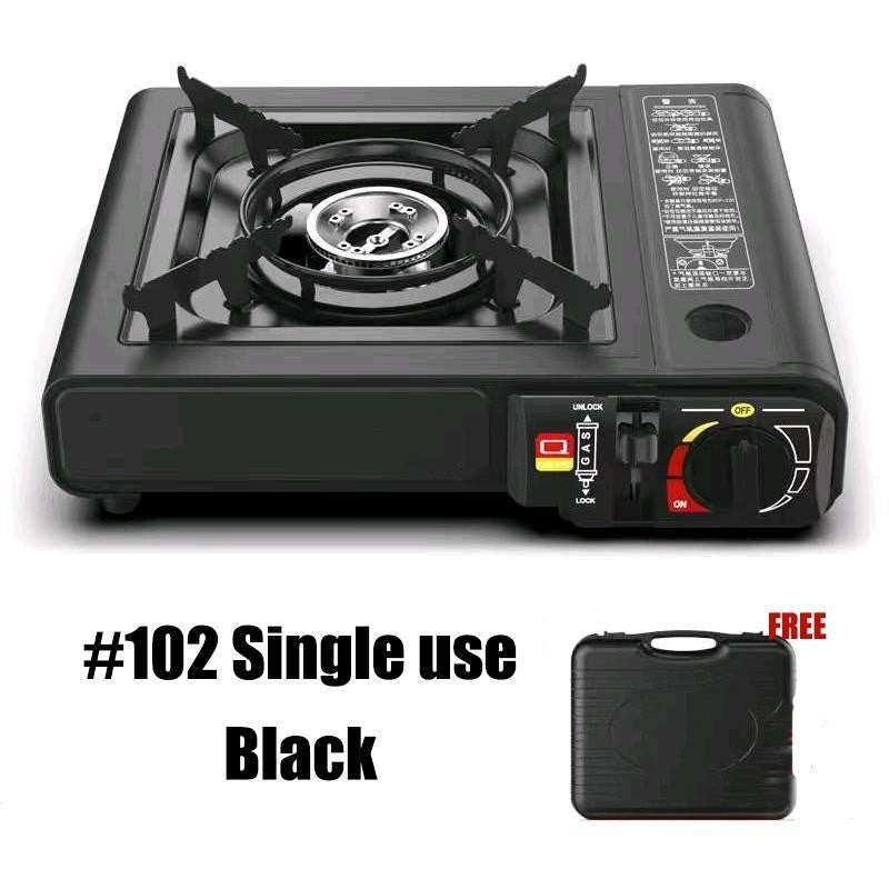 2 IN 1 Portable Gas Stove with Case Dual/Single Use for Outdoor Camping Villa Butane Gas Stove