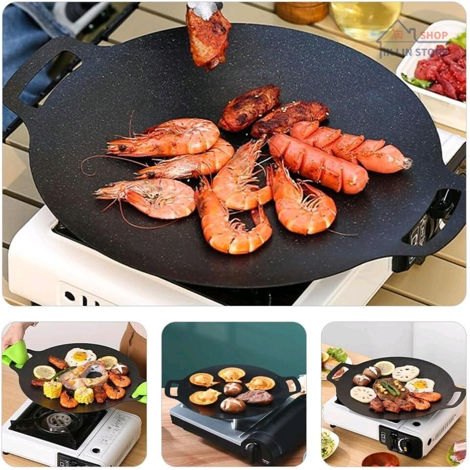 Baking tray, outdoor camping, card grill, barbecue, Korean style home barbecue, iron plate plate