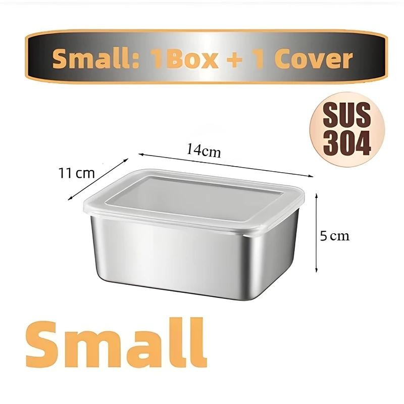 304 Stainless steel Food Container Box Storage Food with Lid Picnic Box Fresh-keep Vacuum Fruit Box