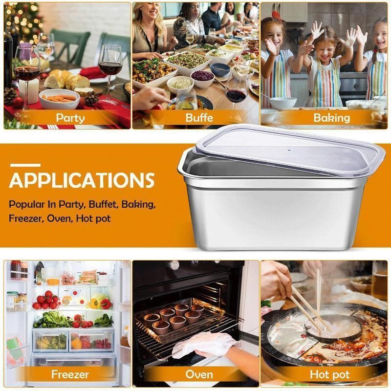 304 Stainless steel Food Container Box Storage Food with Lid Picnic Box Fresh-keep Vacuum Fruit Box