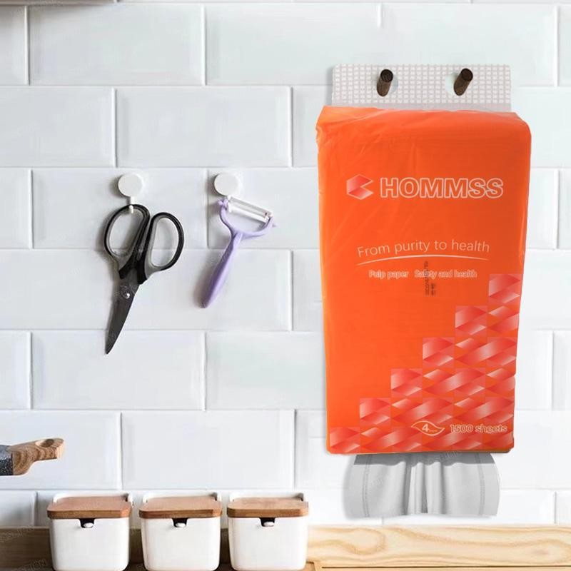 【Buy 1 take 2 】1500 sheets Paper Air Cushion Toilet Paper Hanging Wall Tissue Wood