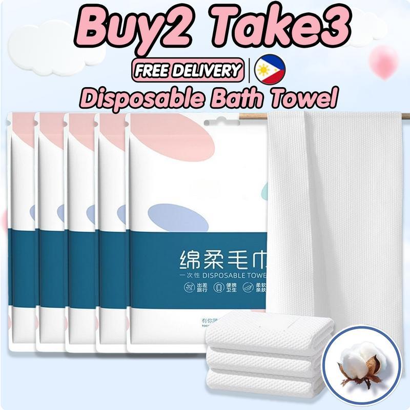 Buy 2 Take 3 Large Disposable Cotton Travel Towel – Portable Outdoor Bath Essentials Large 70*140cm